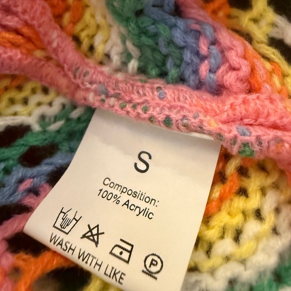 Multicolor Zigzag Pattern Crochet Cardigan - Picture 7 of 7